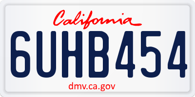 CA license plate 6UHB454