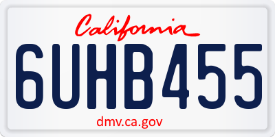 CA license plate 6UHB455