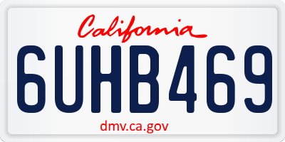 CA license plate 6UHB469