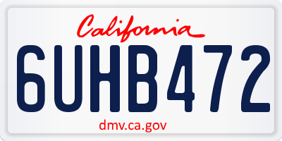 CA license plate 6UHB472