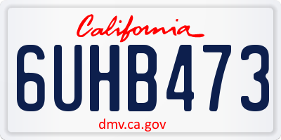 CA license plate 6UHB473