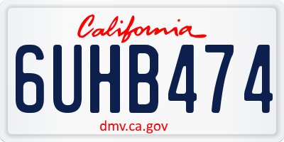 CA license plate 6UHB474