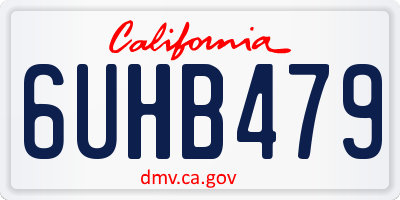 CA license plate 6UHB479