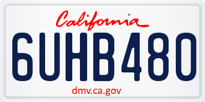 CA license plate 6UHB480