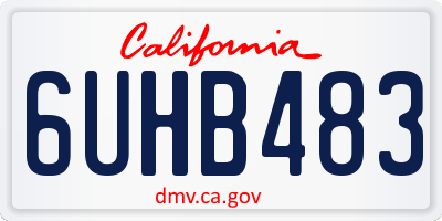 CA license plate 6UHB483