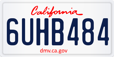 CA license plate 6UHB484
