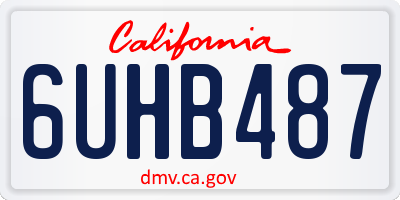 CA license plate 6UHB487
