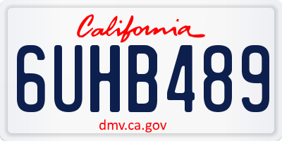 CA license plate 6UHB489