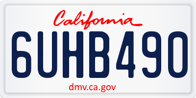 CA license plate 6UHB490