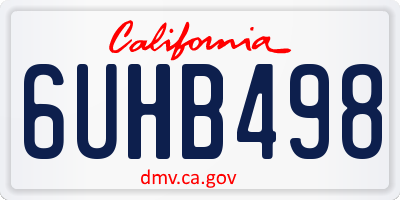CA license plate 6UHB498