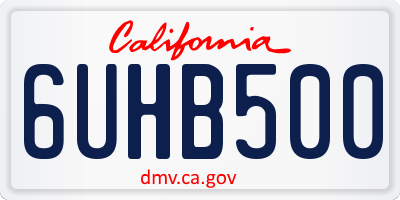 CA license plate 6UHB500