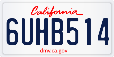 CA license plate 6UHB514