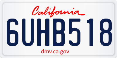 CA license plate 6UHB518