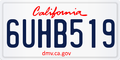 CA license plate 6UHB519
