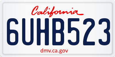 CA license plate 6UHB523