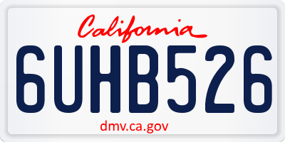 CA license plate 6UHB526