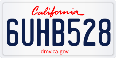 CA license plate 6UHB528