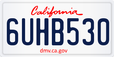 CA license plate 6UHB530