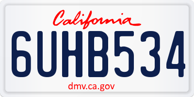 CA license plate 6UHB534