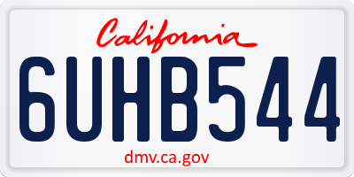 CA license plate 6UHB544
