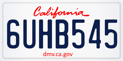 CA license plate 6UHB545