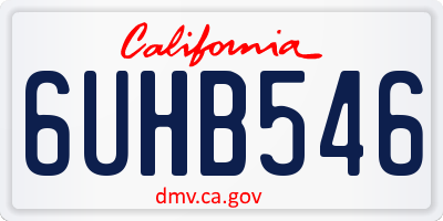 CA license plate 6UHB546