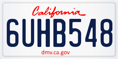 CA license plate 6UHB548
