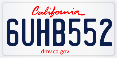 CA license plate 6UHB552
