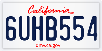 CA license plate 6UHB554