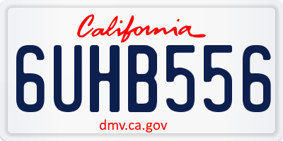 CA license plate 6UHB556