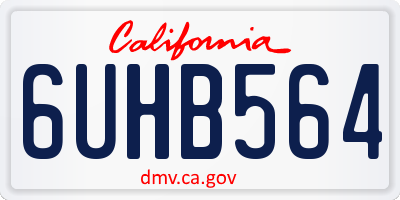 CA license plate 6UHB564