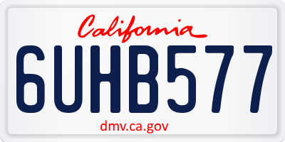 CA license plate 6UHB577