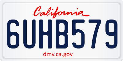 CA license plate 6UHB579