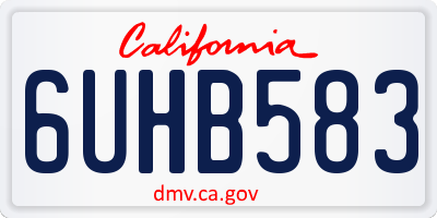 CA license plate 6UHB583