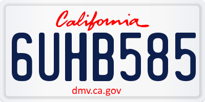 CA license plate 6UHB585