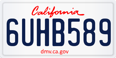 CA license plate 6UHB589