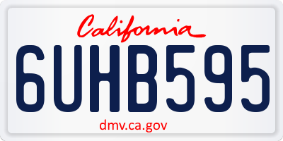 CA license plate 6UHB595