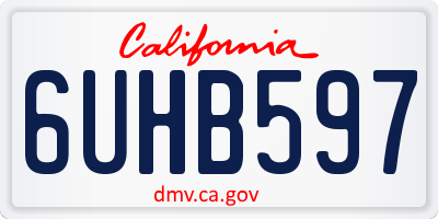 CA license plate 6UHB597
