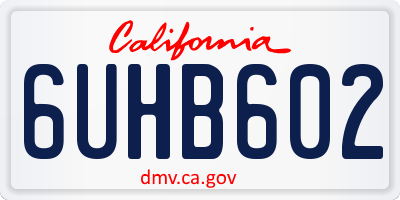 CA license plate 6UHB602