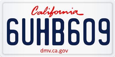 CA license plate 6UHB609