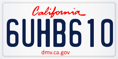 CA license plate 6UHB610