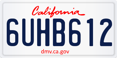 CA license plate 6UHB612