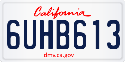 CA license plate 6UHB613