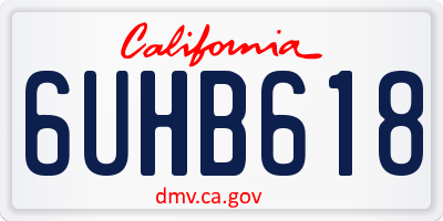 CA license plate 6UHB618