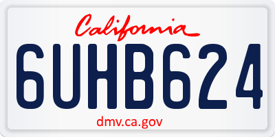 CA license plate 6UHB624