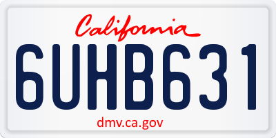 CA license plate 6UHB631