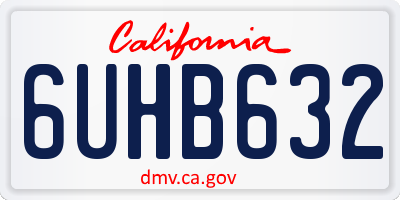 CA license plate 6UHB632