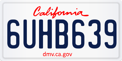 CA license plate 6UHB639