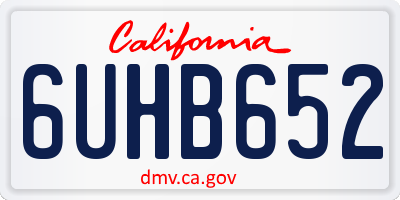 CA license plate 6UHB652
