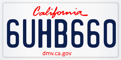 CA license plate 6UHB660